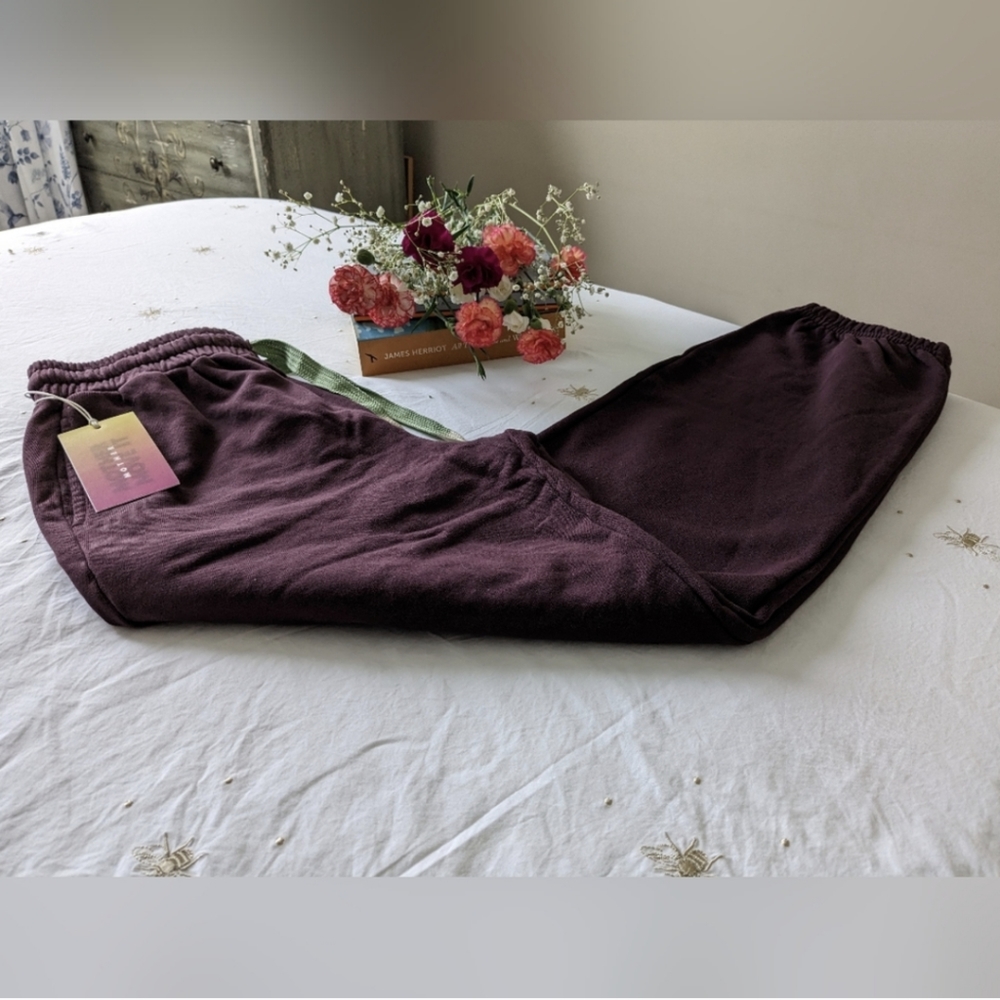 NWT Mother Purple Joggers, Size Small